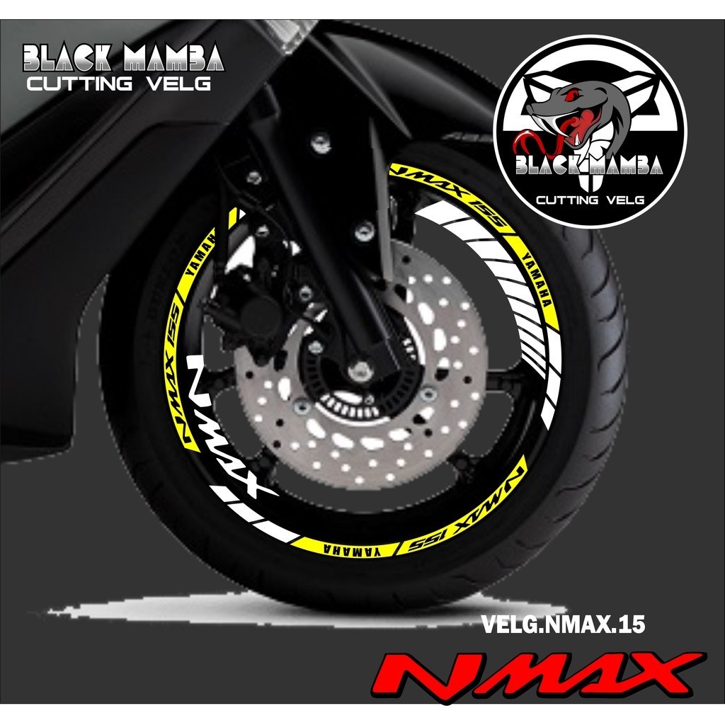 山葉 切割貼紙輪輞 NMAX 貼紙 LIS 列表變化輪胎/天鵝絨 YAMAHA NMAX 15
