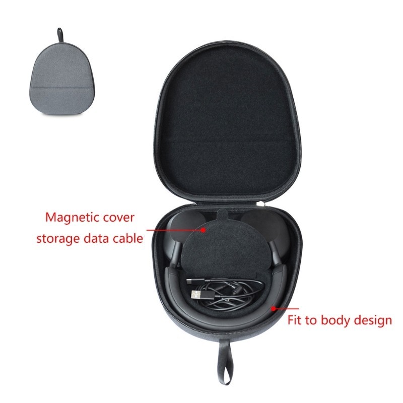 Lid 便攜式耳機收納袋,適用於 WH1000XM5,可安全存放攜帶耳機