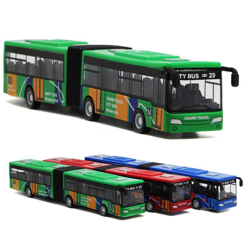 合金雙節加長小巴士 小巧回力兒童玩具公車熱銷玩具禮品 FVNN