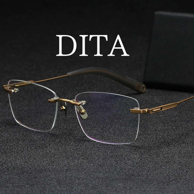 【Ti鈦眼鏡】純鈦眼鏡框 Dita新款鈦架 無框眼鏡架 80814方框純鈦復古藝文可配近視光學眼鏡