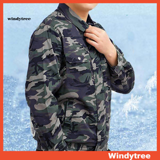 [W&T] 空調夾克迷彩降溫男士 USB 長袖防曬外套帶風扇辦公用