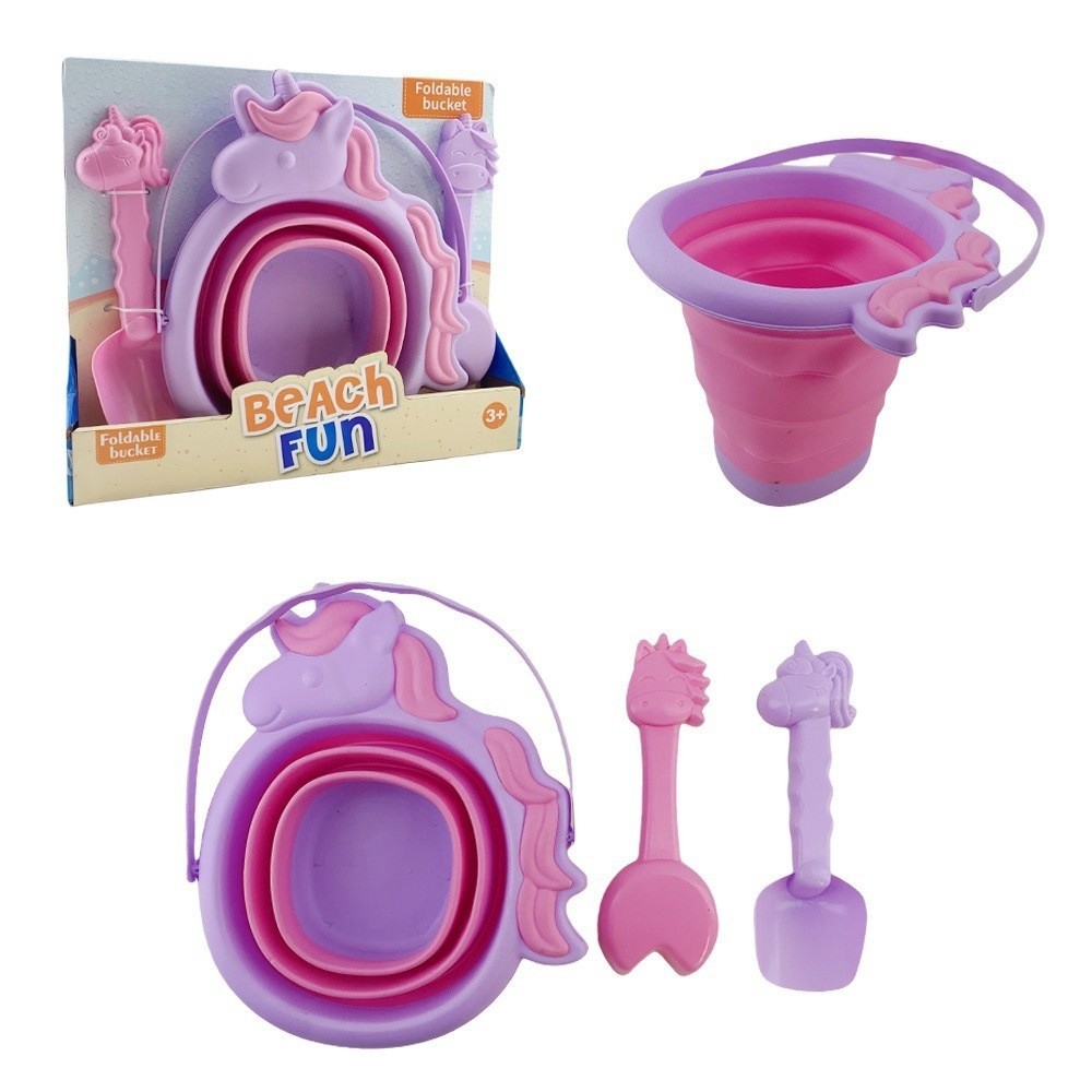 新款軟膠2.5L摺疊桶便攜手提水桶戶外兒童矽膠沙灘玩具