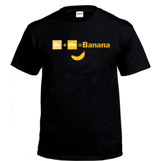 搞笑化学方程式香蕉banana图案印花男女同款XS-3XL圓領短袖上衣T恤女童男童尺寸110-150青少年學生短袖上衣T