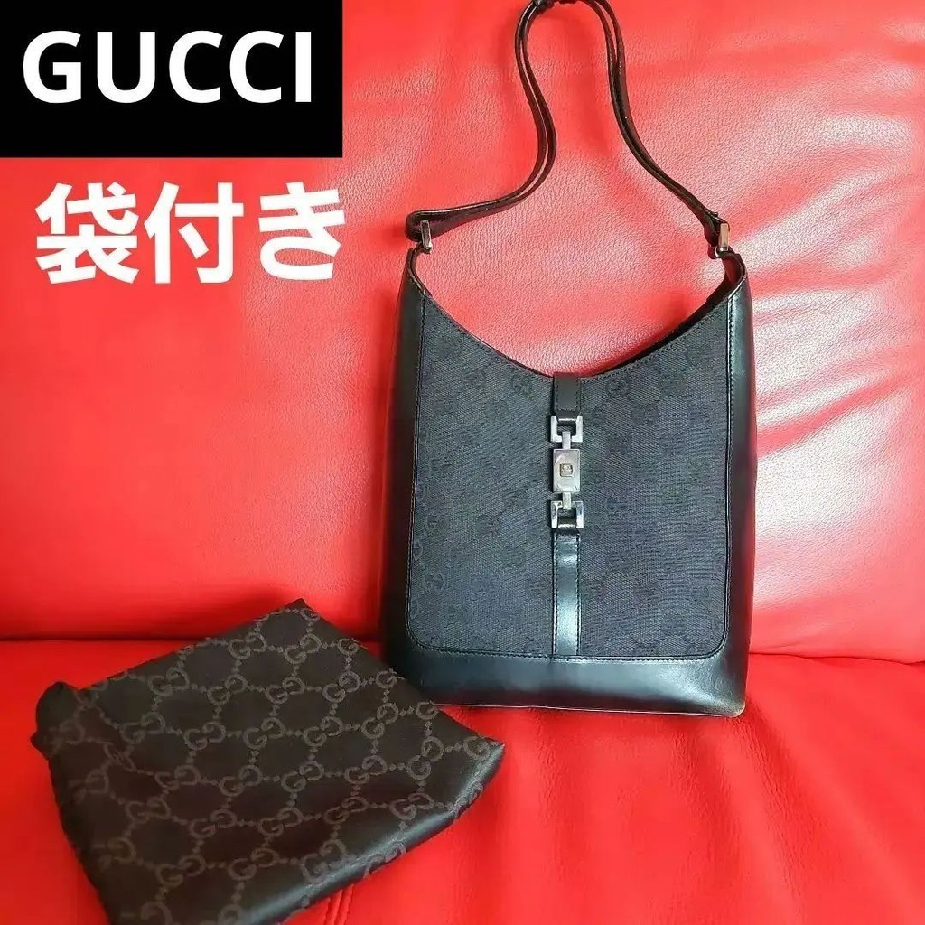 GUCCI 古馳 肩背包 New Jackie 賈姬包 付袋子 GG紋 mercari 日本直送 二手