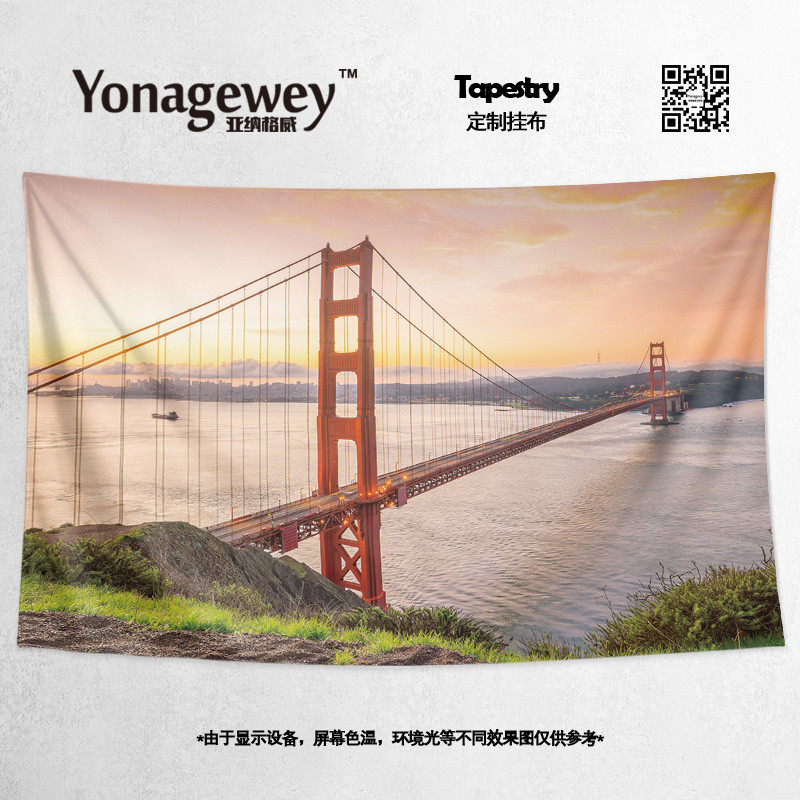 金門大橋美國舊金山橋樑建築風景裝修裝飾海報背景布掛布牆布掛毯