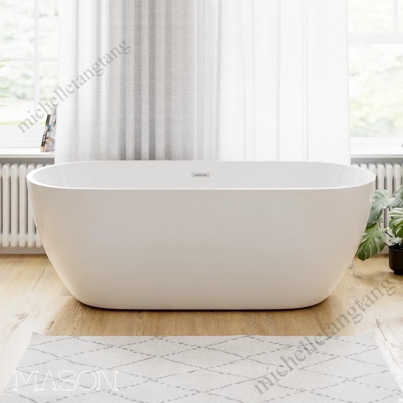 免運魅生小戶型薄邊網紅家用浴缸 成人簡易亞克力獨立浴盆1.2m-1.7米