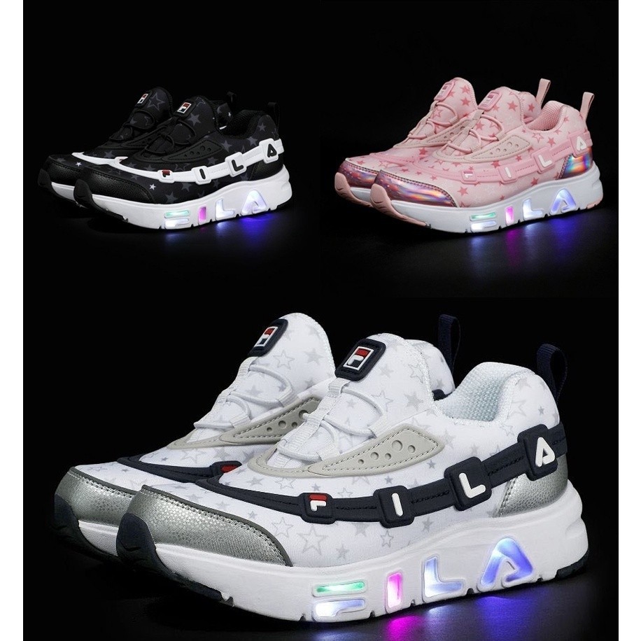 運動鞋 跑鞋 休閒鞋斐*樂 韓國直接出貨 FILA 兒童鞋 GGUMI LED 燈兒童運動