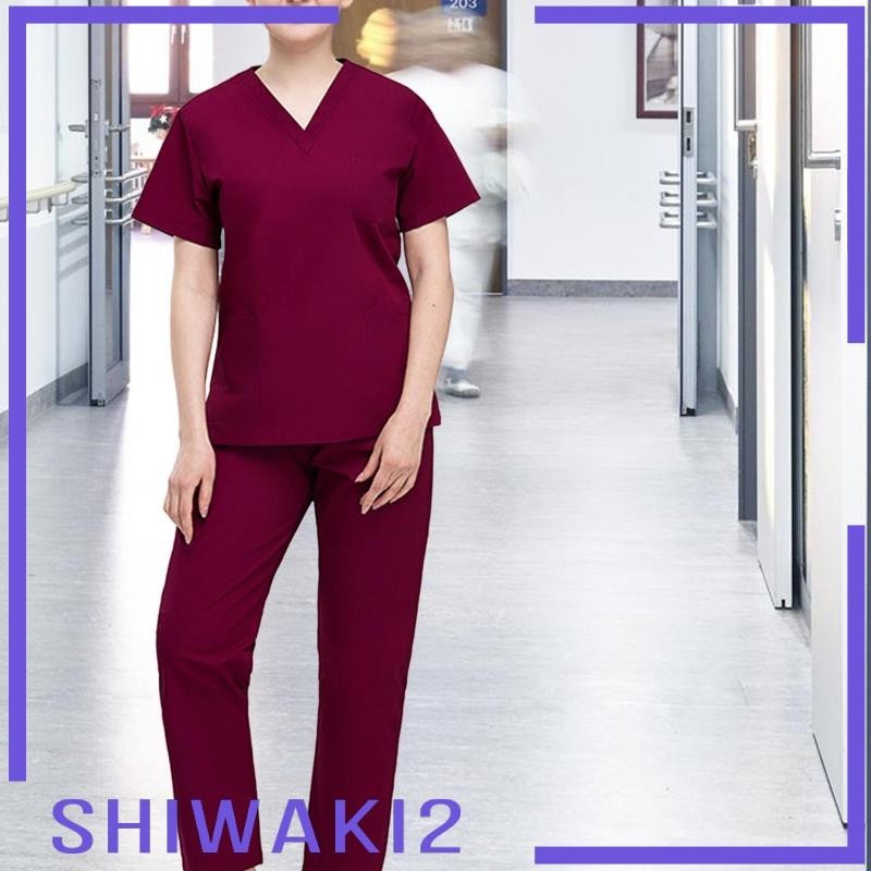 [Shiwaki2] 護理磨砂磨砂套裝護士節舒適工作制服磨砂套裝寵物美容