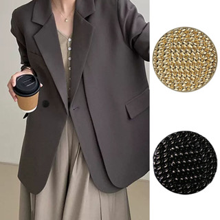 BFXDG 10件/套復古尚簡約圓形編織麻花金屬鈕扣高檔襯衫上衣西裝外套衣服裝飾鈕扣