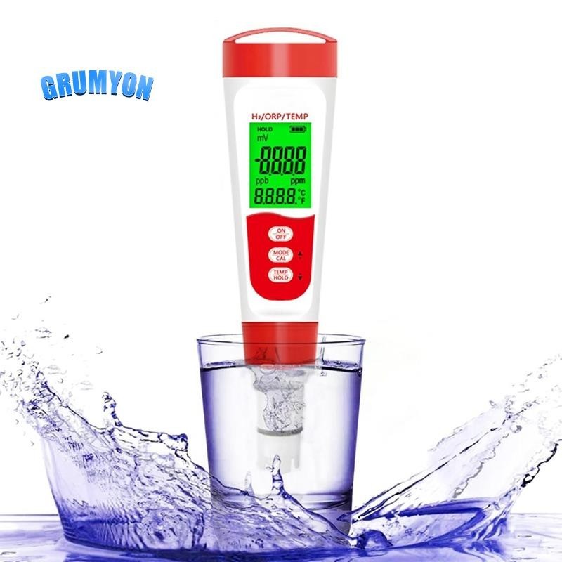 氫水瓶測試儀,3 合 1 H2/ORP/Temp 數字氫氣液位測試筆,適用於日常飲用氫水易於安裝易於使用