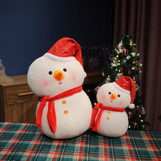 女生可愛雪人毛絨玩具小雪人公仔禮物抱枕布娃娃耶誕老人玩偶
