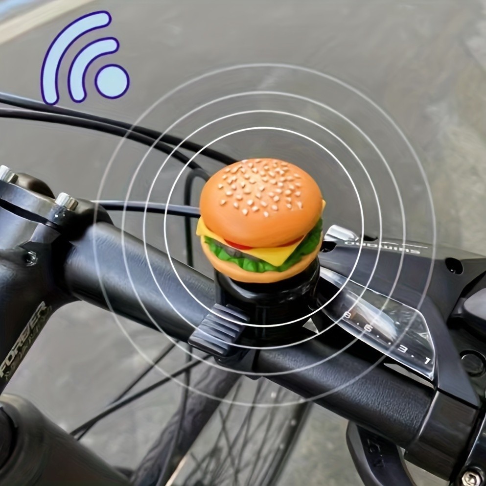 1 件漢堡包/三明治卡通自行車鈴、山地自行車通用鈴、踏板車鈴、電動自行車裝飾