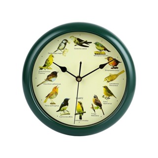 [WhbadguyojTW] 10 英寸帶綠框唱歌鳥掛鐘,房間裝飾