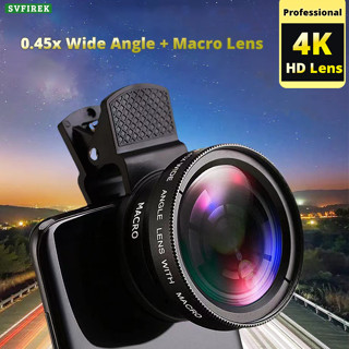 手機微距鏡頭 0.45x 49UV 超廣角通用高清鏡頭 2 功能手機外接攝像頭