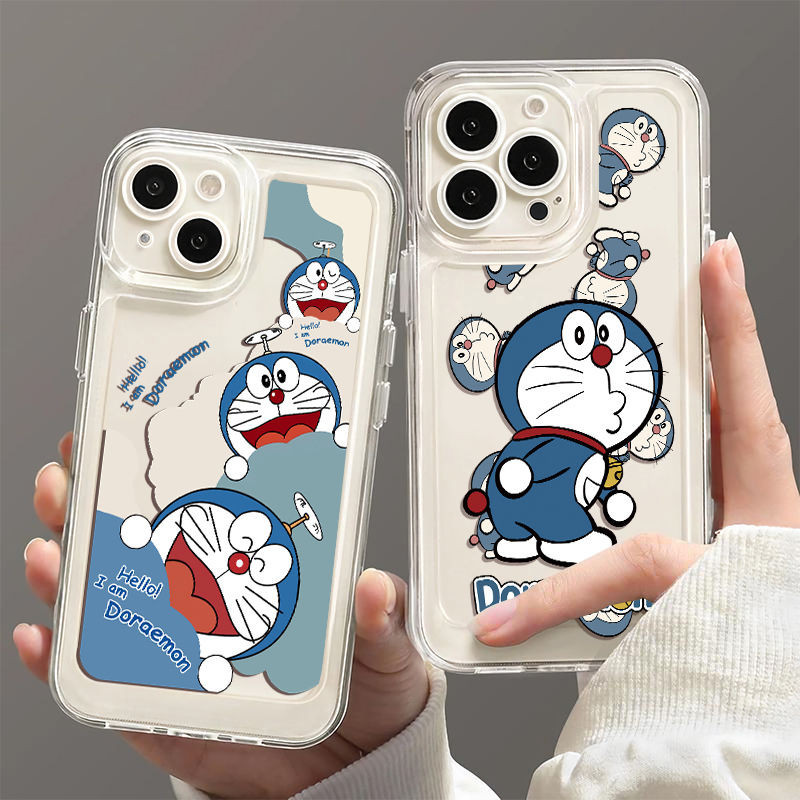 哆啦夢 卡通哆啦a夢和哆啦美豪華時尚手機殼適用於 IPhone15 14 13 12 Mini 11 Pro Xs Ma