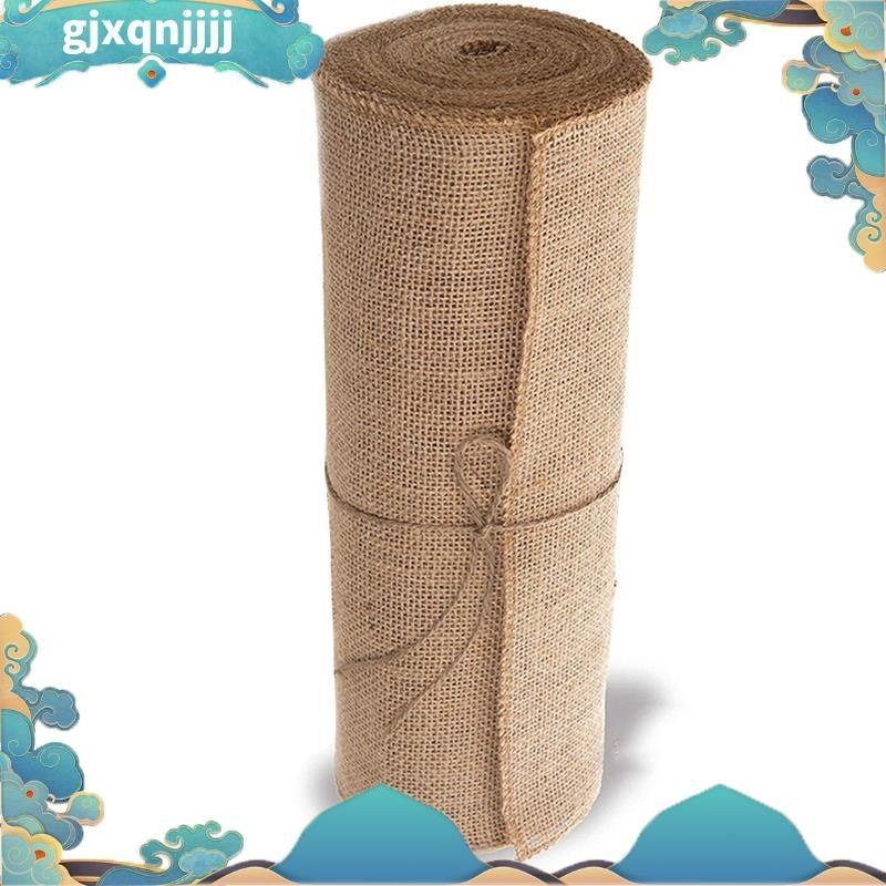 粗麻布桌巾卷-30cmx275cm。 邊緣設計的無磨損防滑毯。 粗麻布織物卷適用於婚禮、桌布、裝飾和工藝品。 gjxqn
