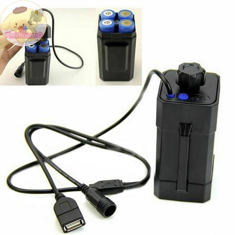 Pinkflower 8.4V 4x 18650 防水電池組盒盒蓋用於自行車自行車燈 EN