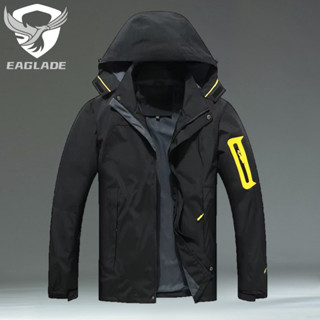 Eaglade 摩托車騎行飛行員夾克男士防水風衣防刮 552 英寸黑色 E05