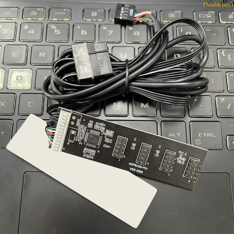 Dou USB 9Pin 集線器適配器主板 1 對 4 主板延長線 20cm 長
