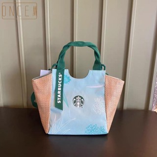 STARBUCKS 購物袋2022新款星巴克夏季飯盒包斜挎包帆布包