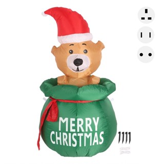 聖誕熊充氣戶外裝飾品聚酯纖維 1.5m 花園充氣