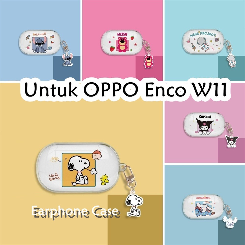Kayu 適用於OPPO Enco W11保護套創意卡通透明肉桂狗軟矽膠耳機套保護套
