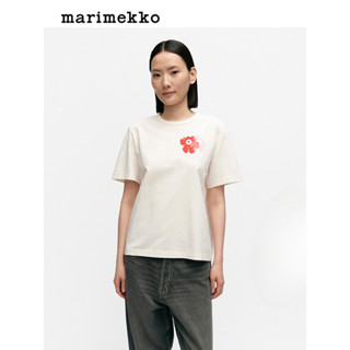潮牌 Marimekko spring 潮牌 Unikko 印花圓領純棉休閒短袖T恤