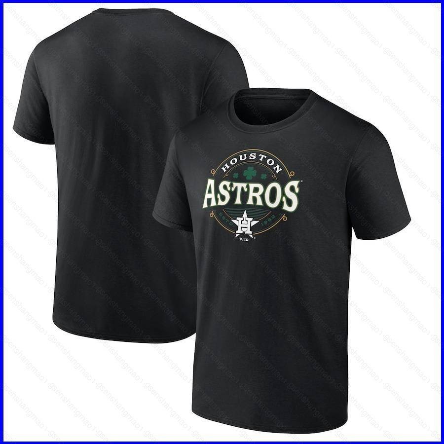 下午 2024 年 MLB 休斯頓阿童木球衣聖帕特里克節短袖 T 恤運動 T 恤加大碼球迷版