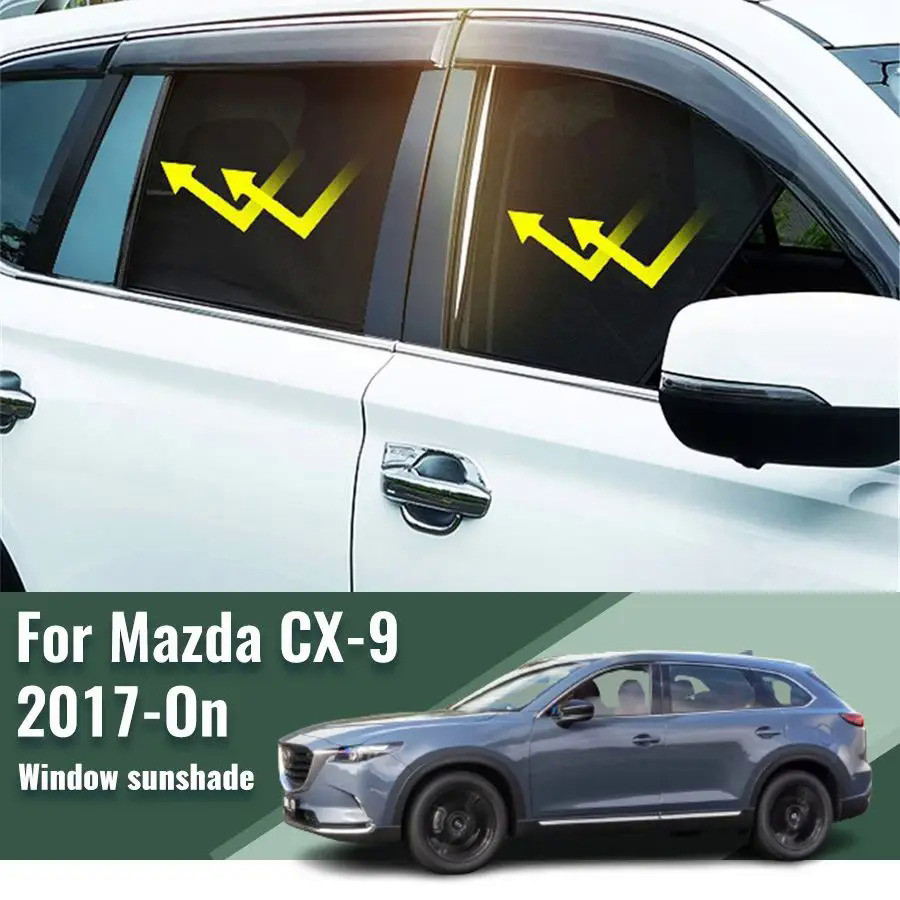 MAZDA 馬自達 CX-9 CX9 2017-2023 2024 汽車遮陽板前擋風玻璃磁性網簾後側窗遮陽板遮陽板