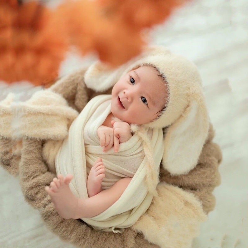 寶寶寫真  小兔子造型服装 新生儿宝宝拍照服装  影楼婴儿满月照照相服装 百天 週歲 半歲
