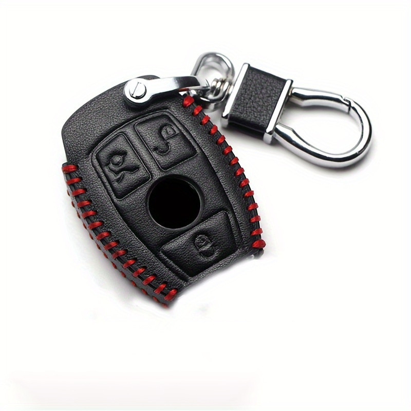 PU皮革汽車鑰匙套鑰匙扣套裝梅賽德斯賓士CLS CLA GL R SLK AMG A B C S 級遙控支架配件