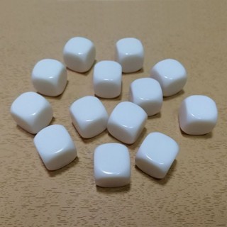 QNCD 【現貨】空白色子16MM 小孩數學英語DIY教具 玩具骰子圓角 遊戲塞子