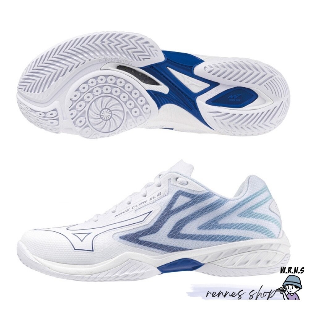 Mizuno 美津濃 羽球鞋 男鞋 WAVE CLAW EL 2 3E寬楦 白藍 71GA228542