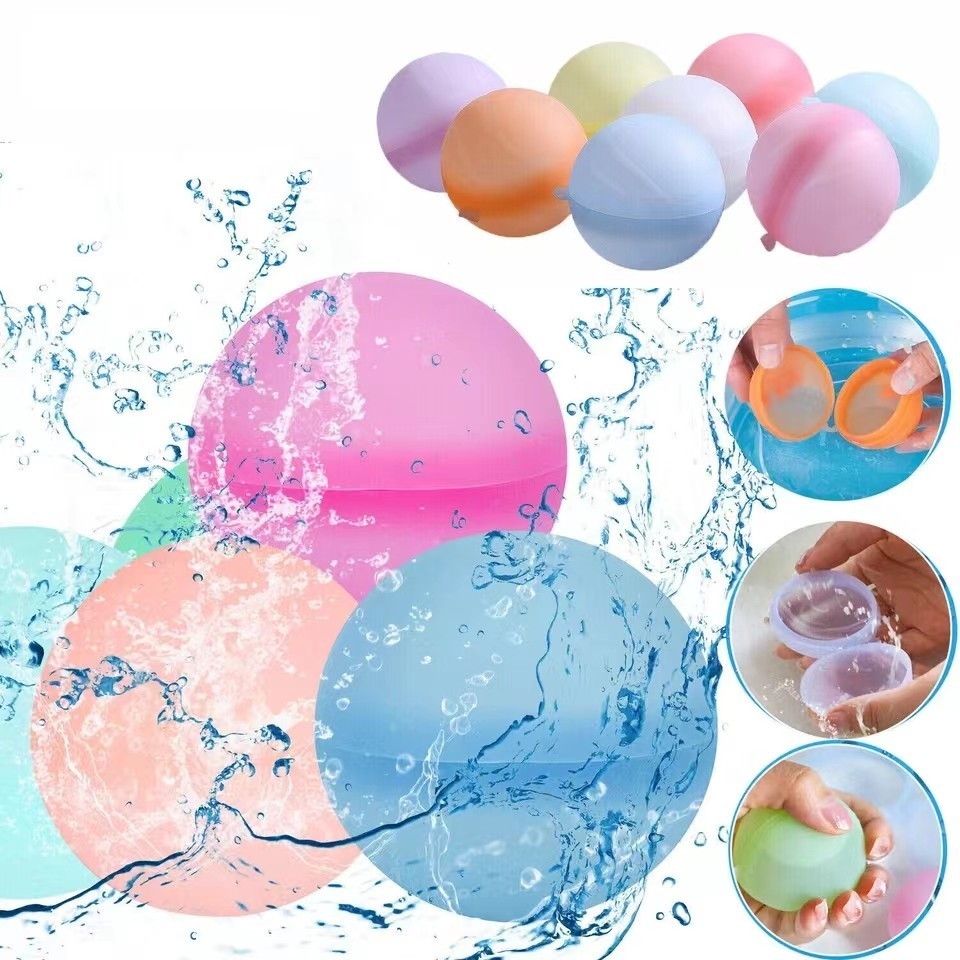 可重複使用的磁性水氣球泳池沙灘水上玩具男孩女孩戶外夏季玩具漸變色水彈氣球禮物