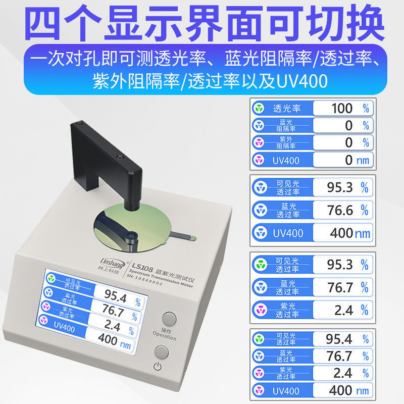 【精尖製造】林上LS108眼鏡鏡片防藍光檢測儀透光率測量儀UV400藍紫光測試儀【價格為定金*全款諮詢客服】