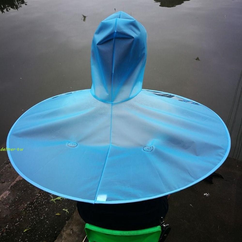 DELMER釣魚帽雨傘,PEVA可折疊釣魚無柄帽,釣魚配件防水海灣透氣雨傘帽子戶外