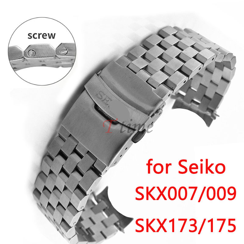 SEIKO 精工 SKX007 SKX009 SKX173 SKX175 錶帶 316L 實心不銹鋼腕帶螺絲鍊式 20
