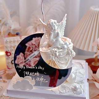 月光女神蛋糕裝飾鏡面月亮鏡子蛋糕裝飾做自己的專屬玫瑰