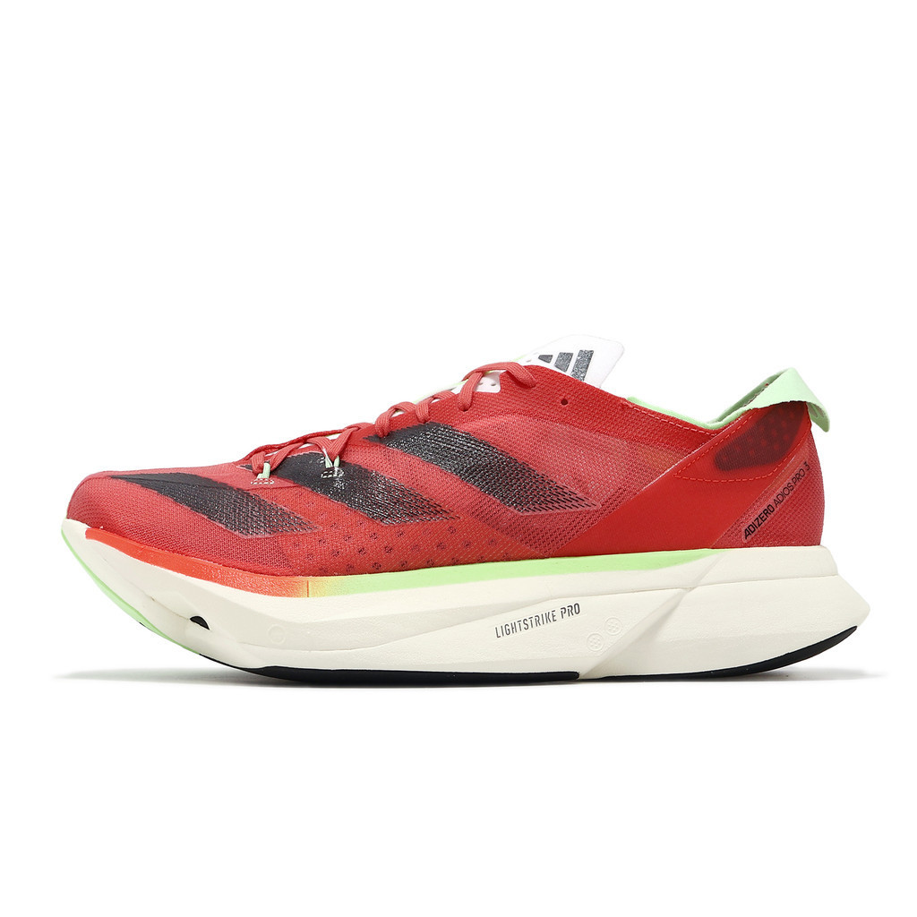 adidas 慢跑鞋 Adizero Adios Pro 3 紅 綠 厚底 路跑 愛迪達 男鞋 【ACS】 IG6443