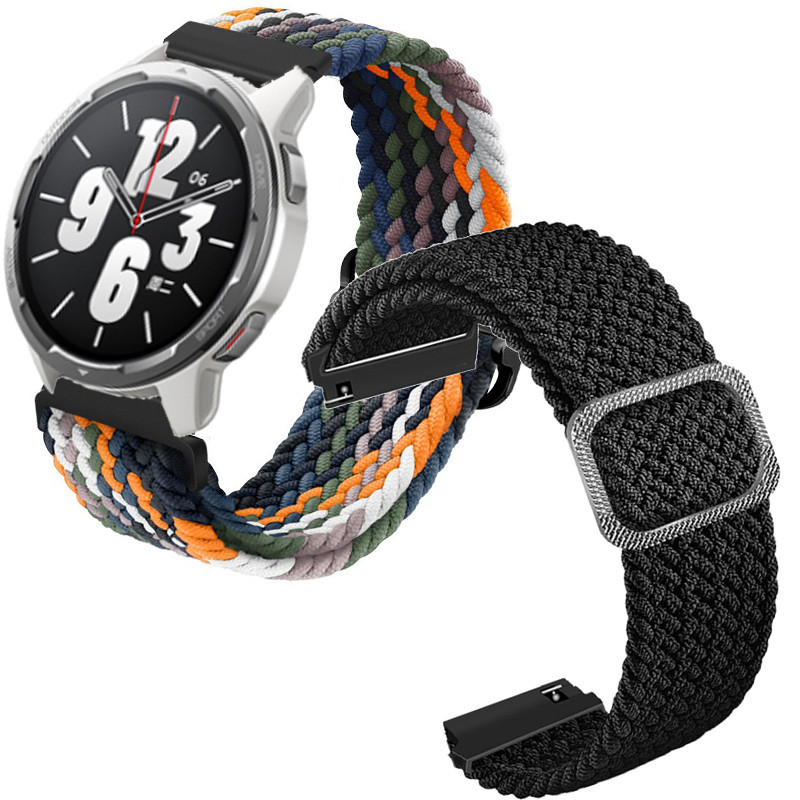 XIAOMI 適用於小米手錶 S1 Active Pro 智能手錶錶帶尼龍可調節手鍊配件的彈性編織錶帶
