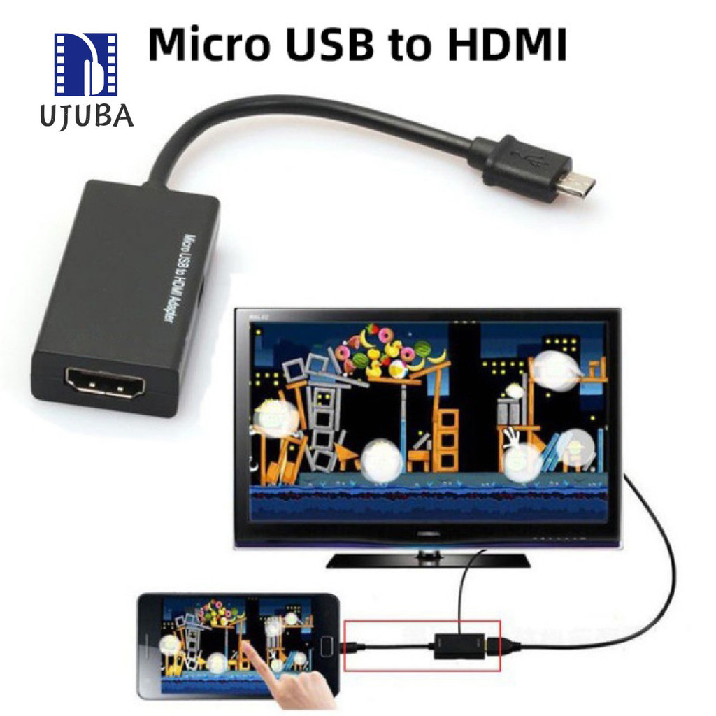 Uba-micro USB 公頭轉 HDMI 兼容母頭高清晰度適配器轉換器電纜,適用於手機