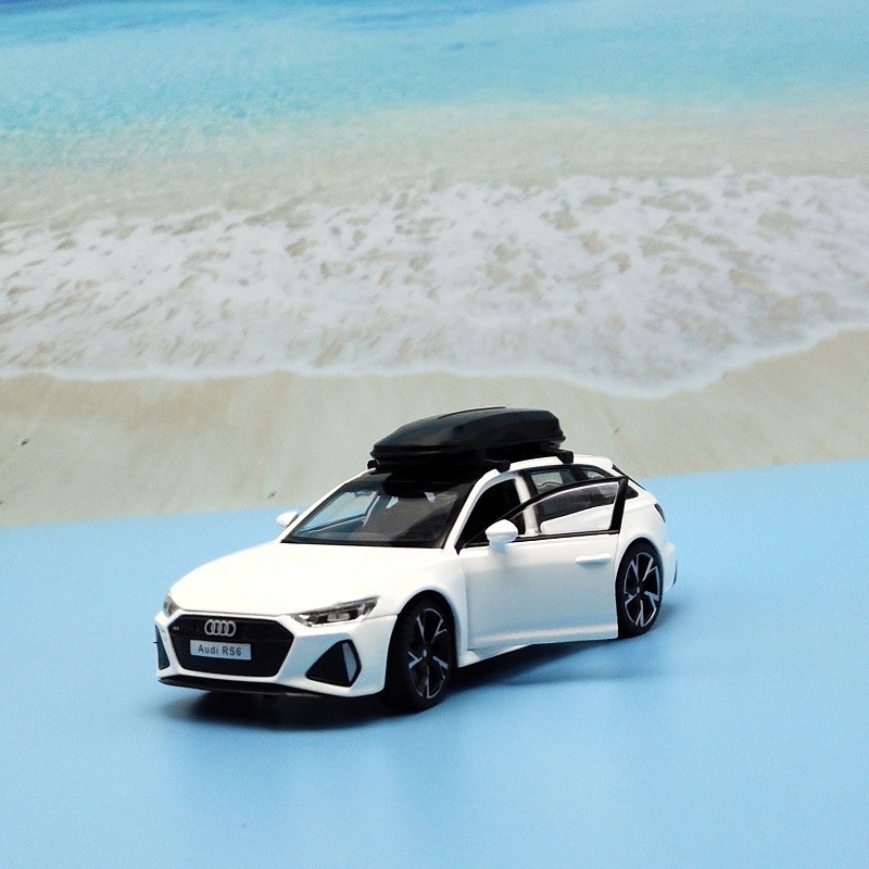 汽車模型 1:32 audi 模型車 奧迪 RS6模型 旅行車 合金車 滑行模型車玩具 開門聲光模型車 擺件 收藏