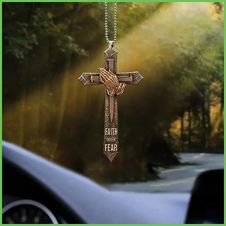 汽車十字架祈禱手搖擺飾品亞克力優雅汽車配件男女基督教汽車裝飾 haoyistw