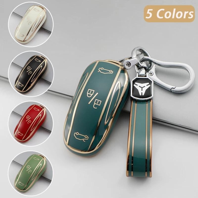 全新 TPU 汽車遙控鑰匙全罩殼外殼適用於特斯拉 Model 3 Y Model S Model X 汽車智能鑰匙配件支
