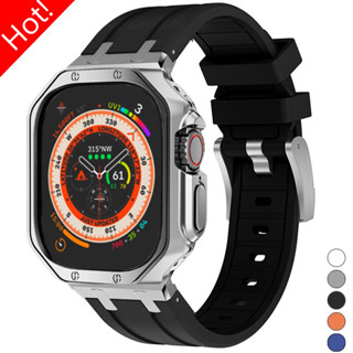錶帶+錶殼矽膠錶帶 TPU 保護殼保護套適用於 Apple Watch Ultra 2 49mm 44mm 45mm 4