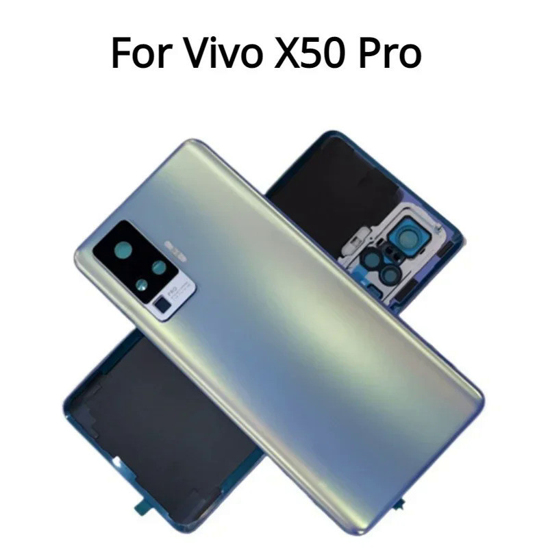 適用於 VIVO X50 Pro 後蓋電池蓋後殼門玻璃殼適用於 VIVO X50 Pro 5G 電池蓋帶相機鏡頭更換