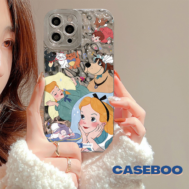 Caseboo 時尚奢華標籤電鍍外殼電鍍銀色皺紋圖案外殼兼容 IPhone 12 11 15 14 13 Pro Max