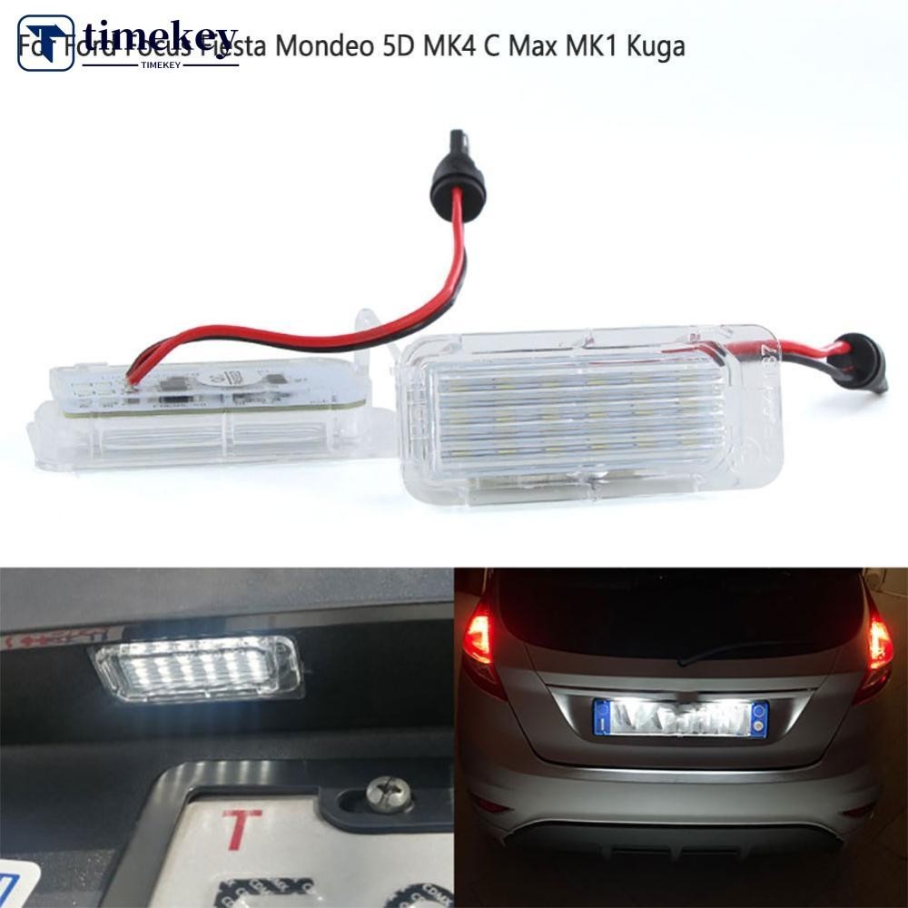 FIESTA Timekey 1 件 12V 汽車牌照燈 T10 LED 燈汽車配件適用於福特福克斯嘉年華蒙迪歐 5D