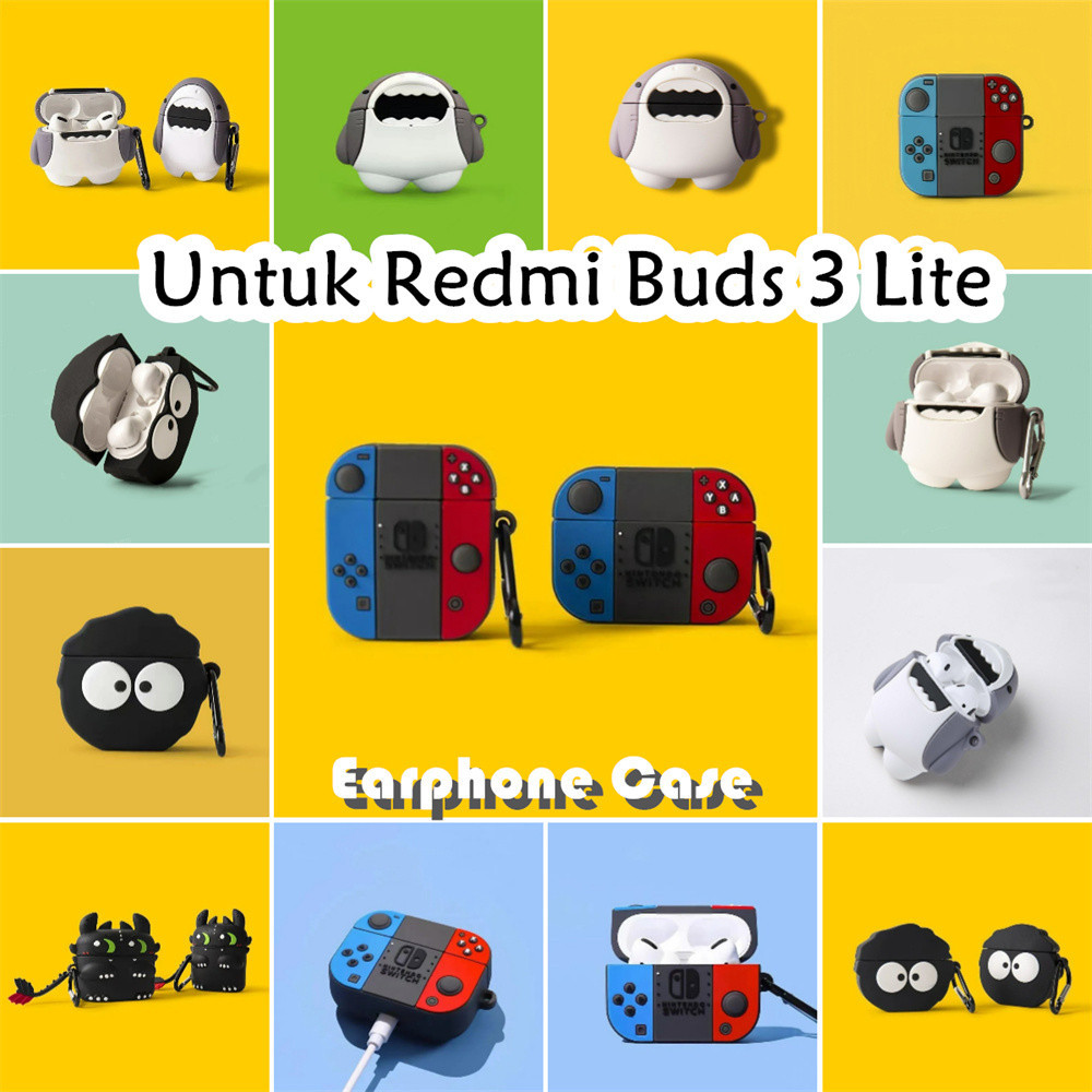 適用於 Redmi Buds 3 Lite 手機殼可愛卡通煤球軟矽膠手機殼耳機套 NO.2