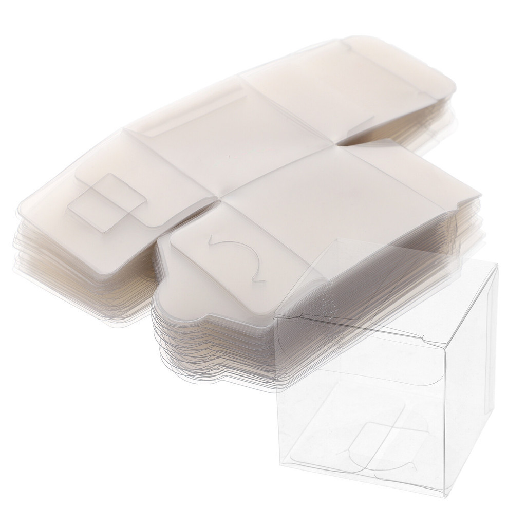 有貨 50 件透明塑料 Pvc 包裝盒透明糖果盒用於禮物婚禮派對(5x5x5cm)